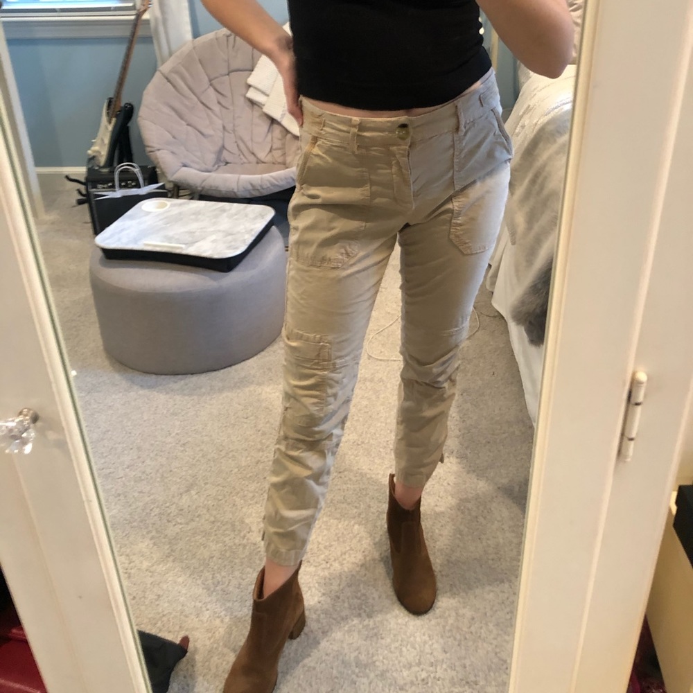 ANTHROPOLOGIE KHAKI UTILITY PANTS